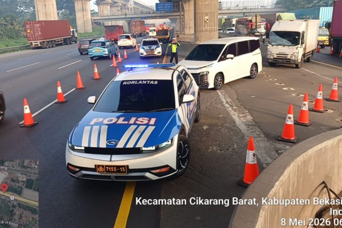 Jasa Marga Lanjutkan Perbaikan Tol Japek, Contraflow Diterapksituasional